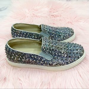 Steve Madden Emma Spiked Glitter Loafers 8.5B